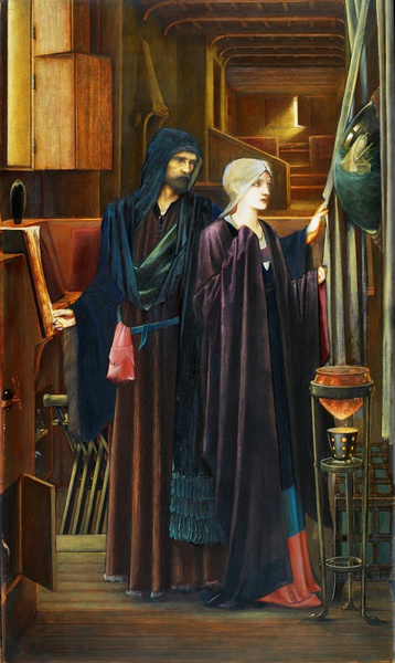 The Wizard. The painting by Sir Edward Coley Burne-Jones