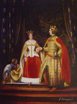 Sir Edwin Henry Landseer, Portrait Of Queen Victoria and Prince Albert, Painting on canvas