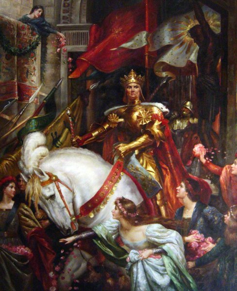 The Two Crowns. The painting by Sir Frank Dicksee