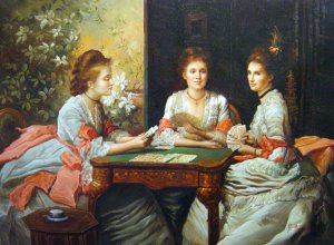 Hearts Are Trumps, Sir John Everett Millais, Art Paintings