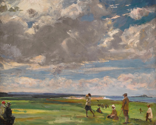 The Golf Links, North Berwick, 1921. The painting by Sir John Lavery