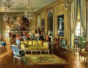 Famous paintings of House Scenes: A Beautiful Salon, 901 Fifth Avenue