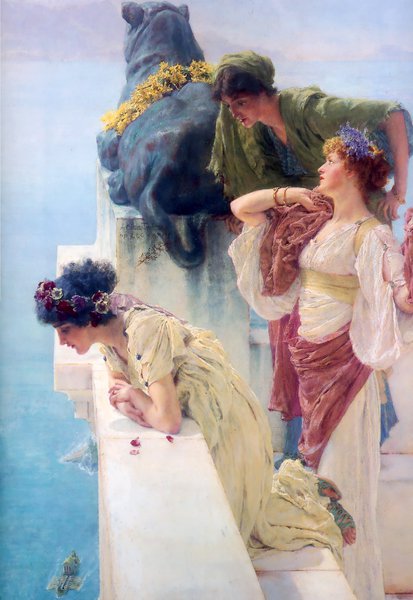 A Coign of Vantage. The painting by Sir Lawrence Alma-Tadema
