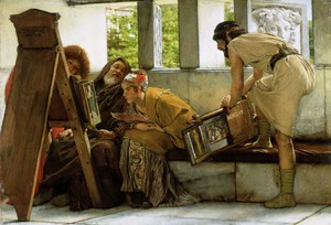 Sir Lawrence Alma-Tadema, A Roman Studio, Painting on canvas