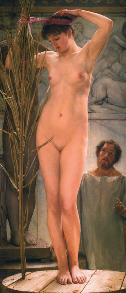 A Sculptors Model. The painting by Sir Lawrence Alma-Tadema