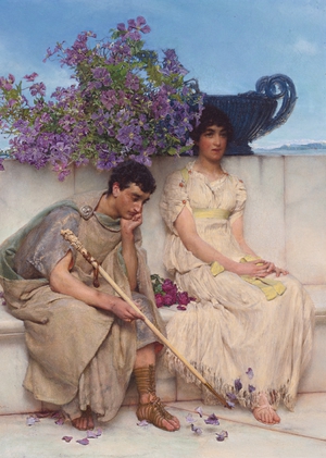 Sir Lawrence Alma-Tadema, An Eloquent Silence, Painting on canvas