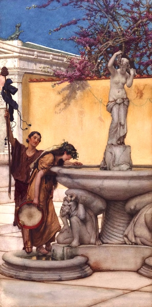 Sir Lawrence Alma-Tadema, Between Venus and Bacchus, Painting on canvas