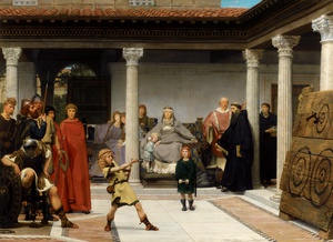 Sir Lawrence Alma-Tadema, Education of the Children of Clovis (School of Vengeance, Training of Clotilde's Sons), Painting on canvas