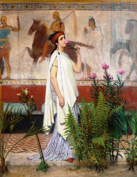 Greek Woman. The painting by Sir Lawrence Alma-Tadema