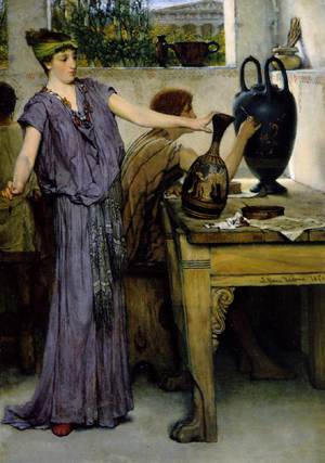 Sir Lawrence Alma-Tadema, Pottery Painting, Painting on canvas