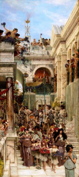 Procession of Spring. The painting by Sir Lawrence Alma-Tadema