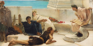 Sir Lawrence Alma-Tadema, Reading from Homer, Painting on canvas