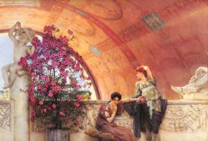 Sir Lawrence Alma-Tadema, The Unconscious Rivals, Painting on canvas