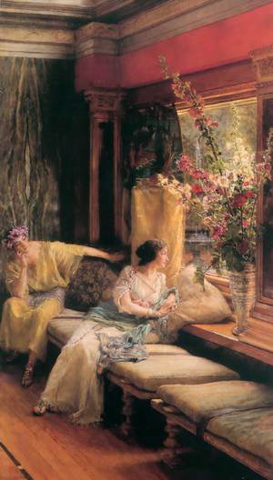Sir Lawrence Alma-Tadema, The Vain Courtship, Painting on canvas