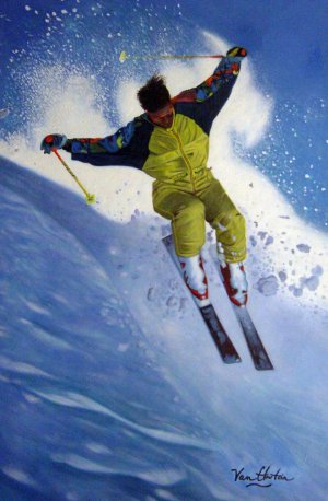 Famous paintings of Sports: Skiing Adventure