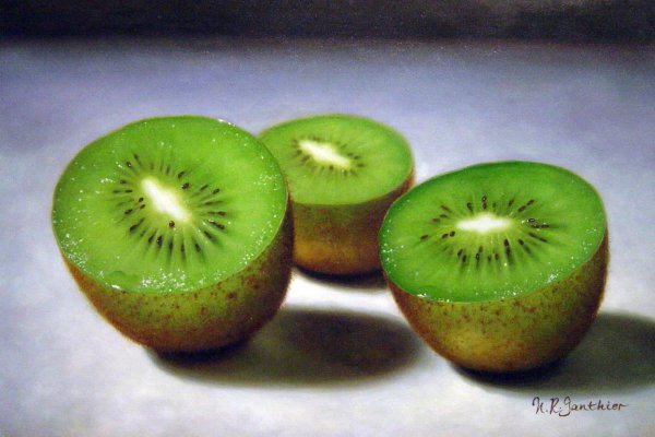 Sliced Kiwis. The painting by Our Originals
