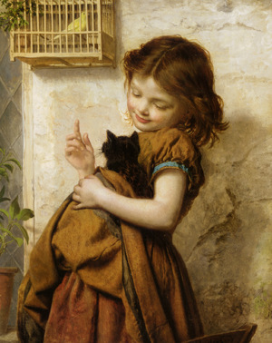 Reproduction oil paintings - Sophie Anderson - Her Favorite Pets