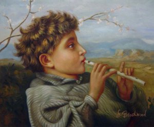 Sophie Anderson, Shepherd Piper, Painting on canvas
