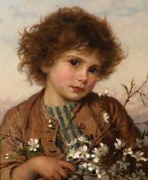 Sophie Anderson, Spring Blossom, Painting on canvas
