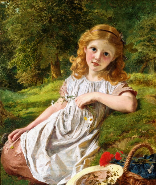 Summer Flowers. The painting by Sophie Anderson