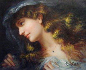 Sophie Anderson, The Head Of A Nymph, Painting on canvas