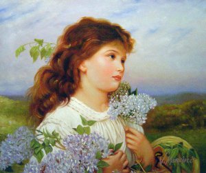 Sophie Anderson, The Time Of The Lilacs, Painting on canvas