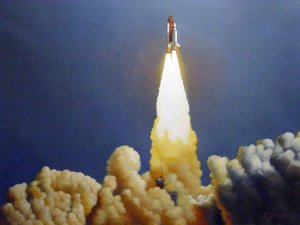 Our Originals, Spectacular Shuttle Launch, Painting on canvas