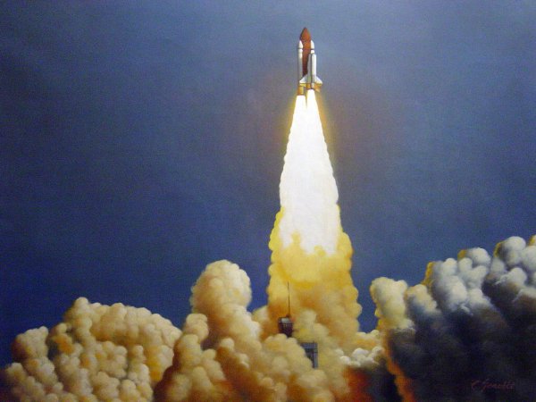 Spectacular Shuttle Launch. The painting by Our Originals