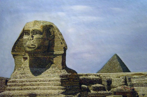 Sphinx And Pyramid. The painting by Our Originals