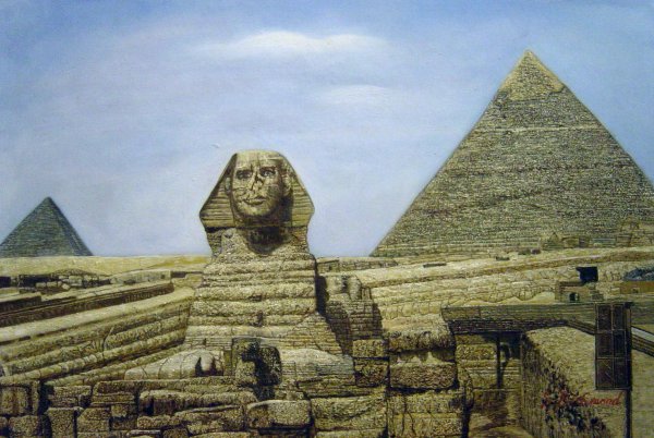 Sphinx And Pyramids. The painting by Our Originals