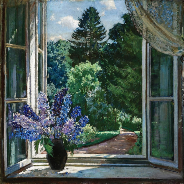 A Still Life of Lilacs. The painting by Stanislav Yulianovich Zhukovsky
