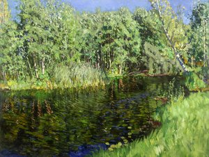 Reproduction oil paintings - Stanislav Yulianovich Zhukovsky - Forest River, 1920