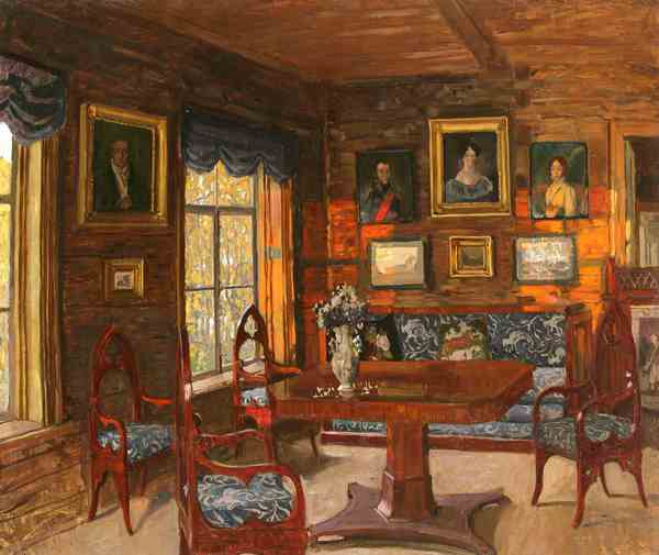Interior of the Old House, 1912. The painting by Stanislav Yulianovich Zhukovsky