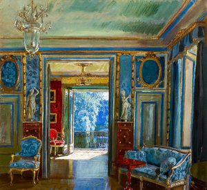 Reproduction oil paintings - Stanislav Yulianovich Zhukovsky - A Interior of the Royal Lazienki Palace, 1920