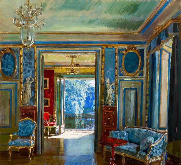 A Interior of the Royal Lazienki Palace, 1920. The painting by Stanislav Yulianovich Zhukovsky