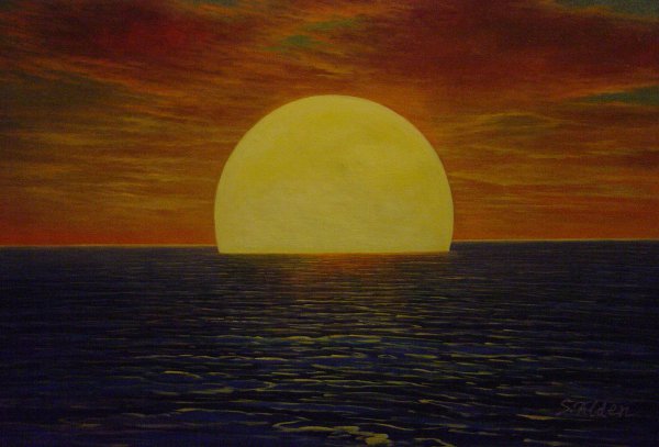 Sun In The Sea. The painting by Our Originals