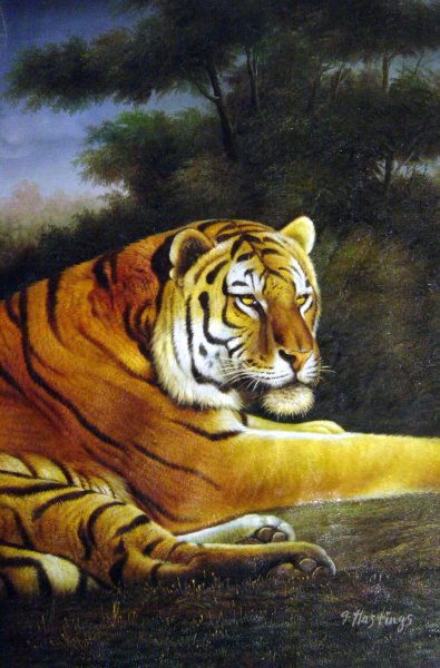 Sunset Tiger. The painting by Our Originals