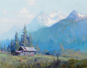 Sydney Laurence, Mountain Cabin, Alaska, Art Reproduction