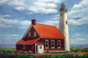 Our Originals, Tawas Point Lighthouse, Painting on canvas