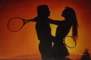 Our Originals, Tennis Lovers, Painting on canvas