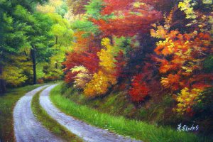 Our Originals, The Autumn Country Road, Painting on canvas