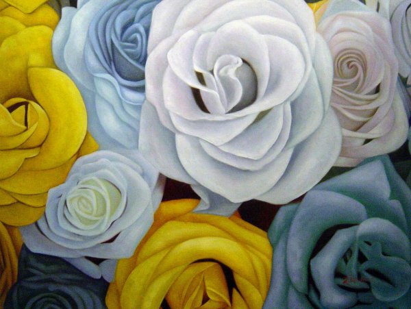 The Beautiful Array Of Colorful Roses. The painting by Our Originals
