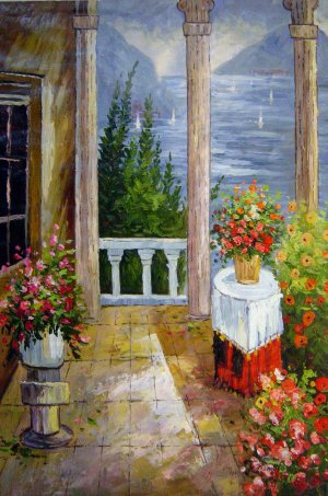 Our Originals, The Breathtaking Vista On The Patio, Painting on canvas