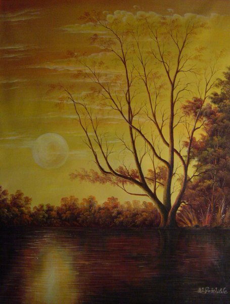 The Romantic Sunset. The painting by Our Originals