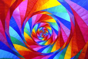 Our Originals, The Spiral Of Rainbow Colors, Painting on canvas