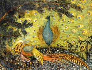 Theo van Hoytema, The Peacocks, Painting on canvas