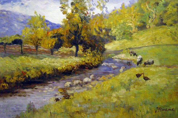 Tennessee Scene. The painting by Theodore Clement Steele