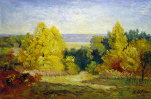 Reproduction oil paintings - Theodore Clement Steele - The Poplars