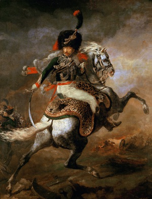 Theodore Gericault, Officer of the Imperial Horse Guards Charging, Painting on canvas