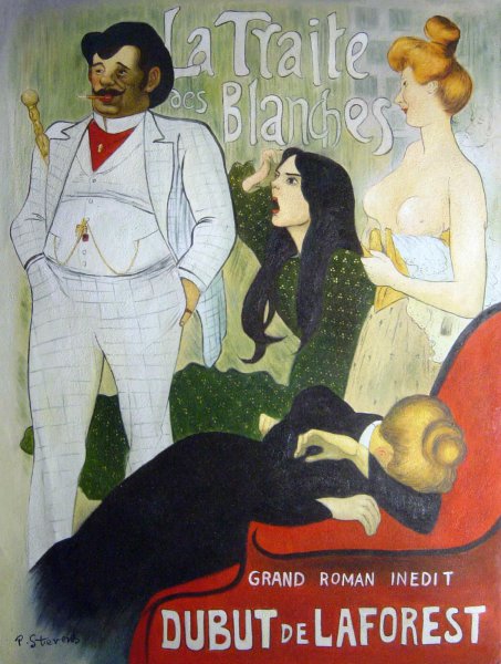 La Traite des Blanches. The painting by Theophile Alexandre Steinlen